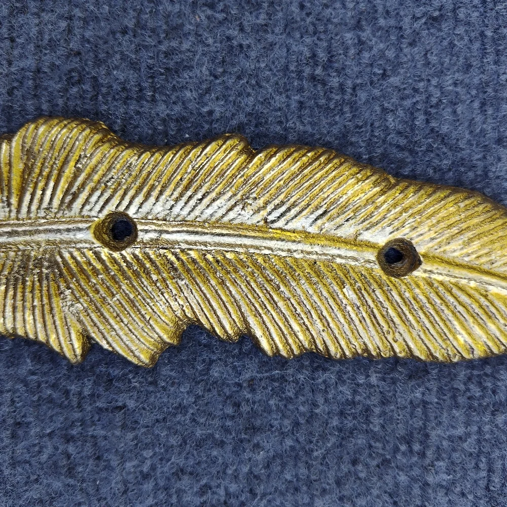 Gold Feather Hooks Wall Decor